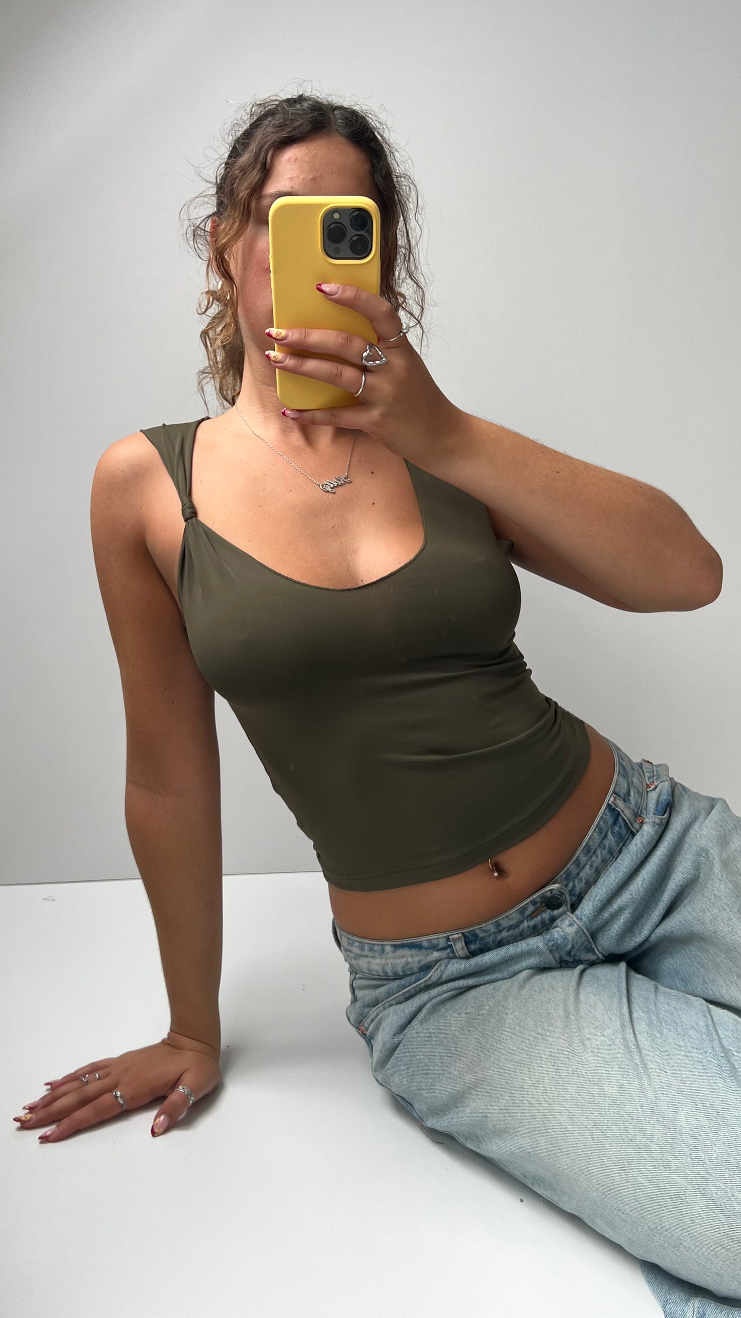 00s khaki cami top- size S