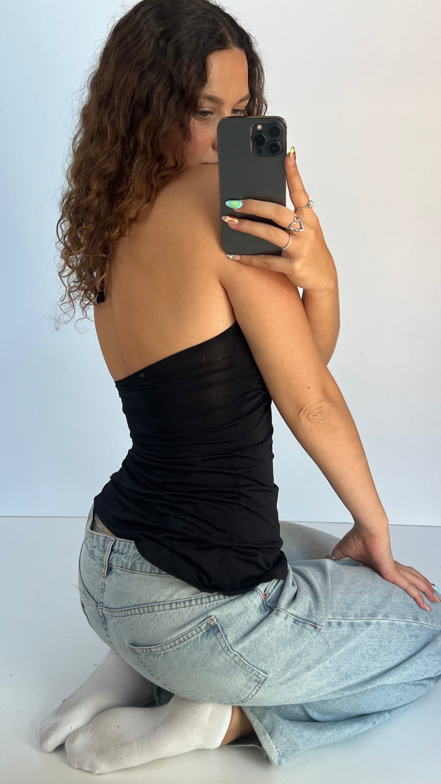 00s black stud cami- size M