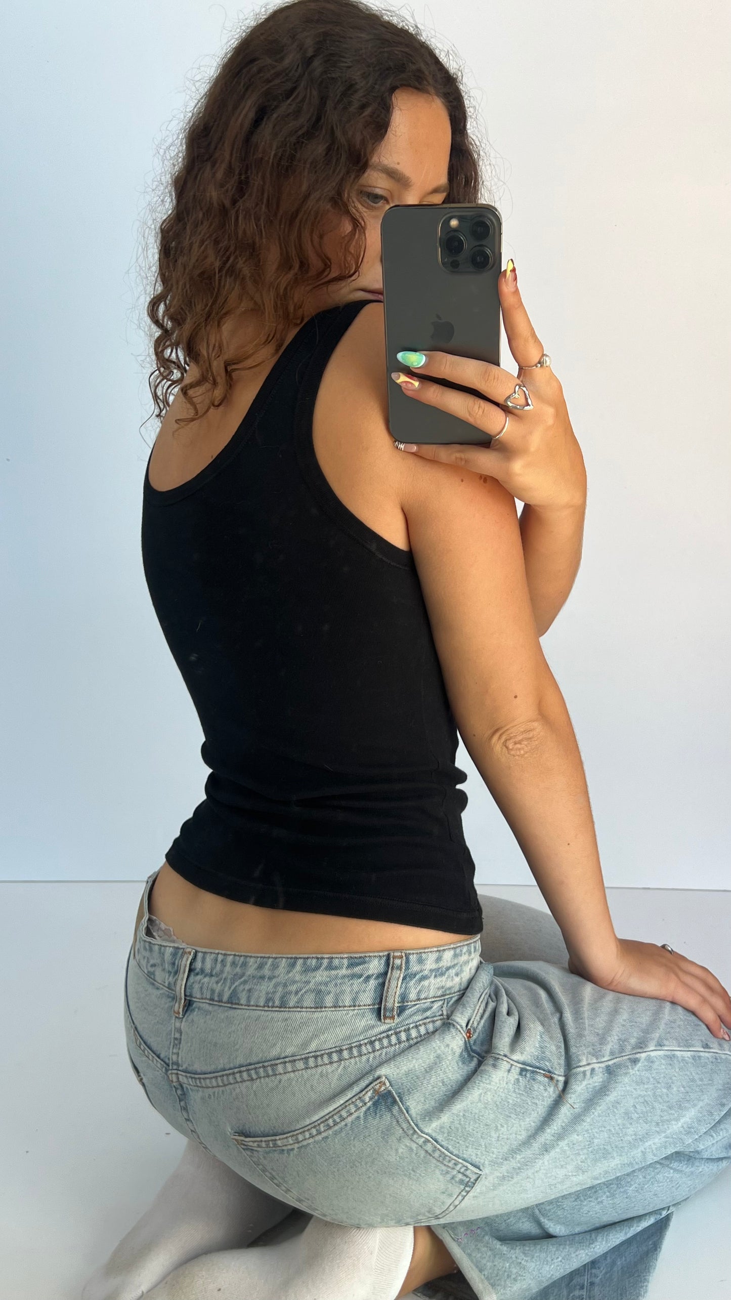00s black pearl tank top- size S