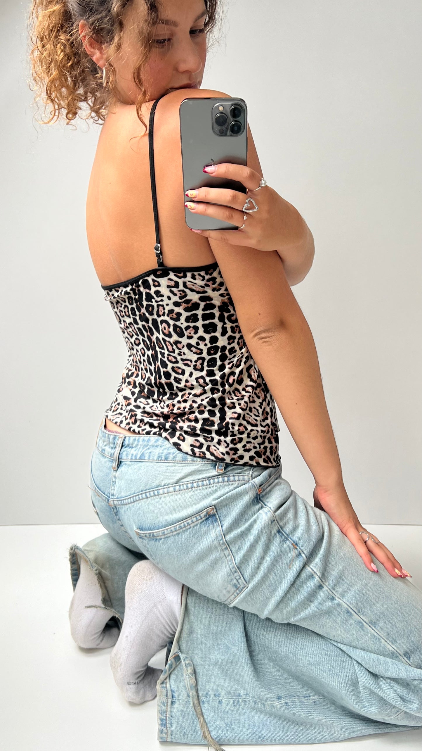00s leopard print babydoll cami- size S