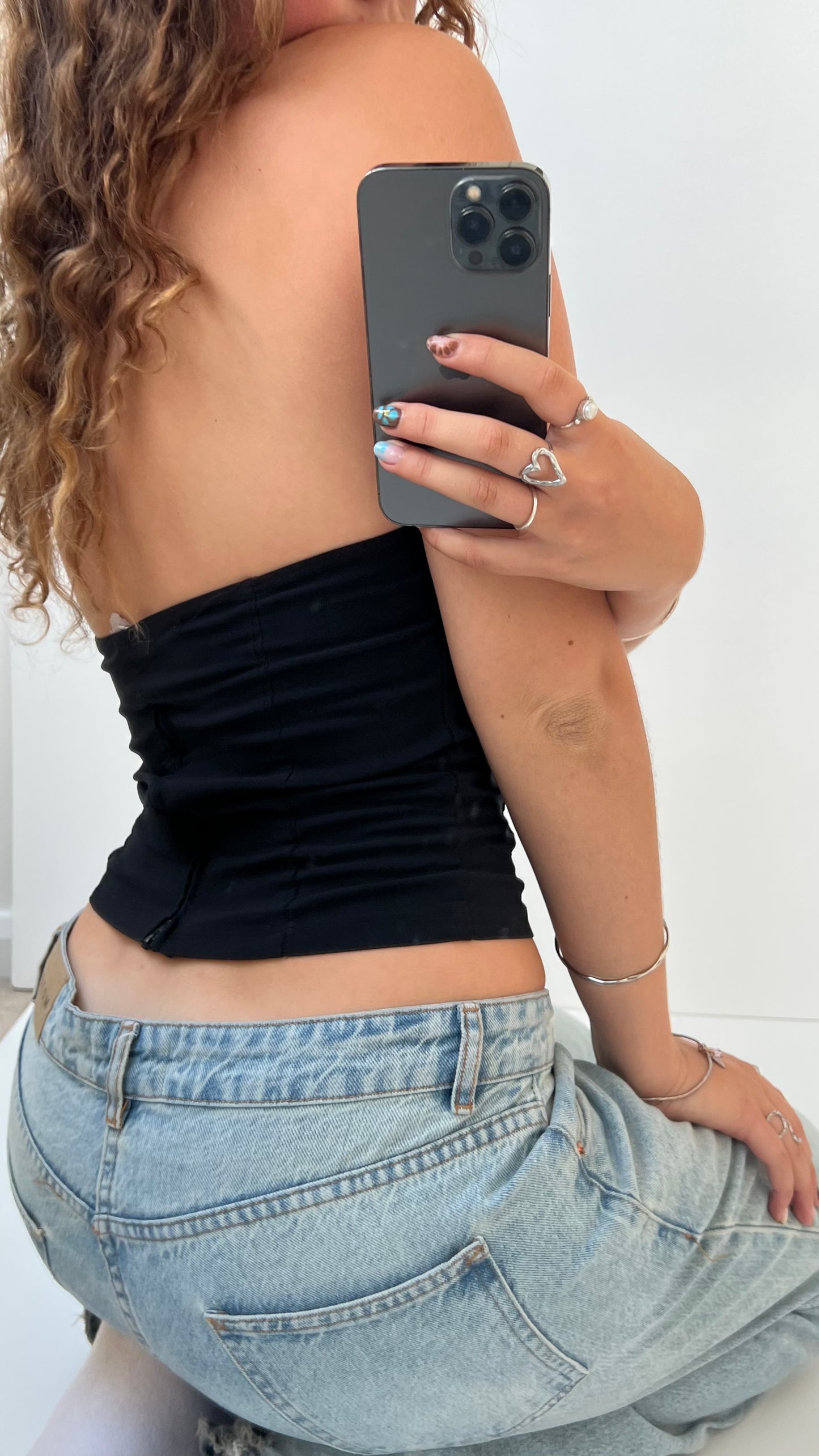 00s black strapless cami- size M