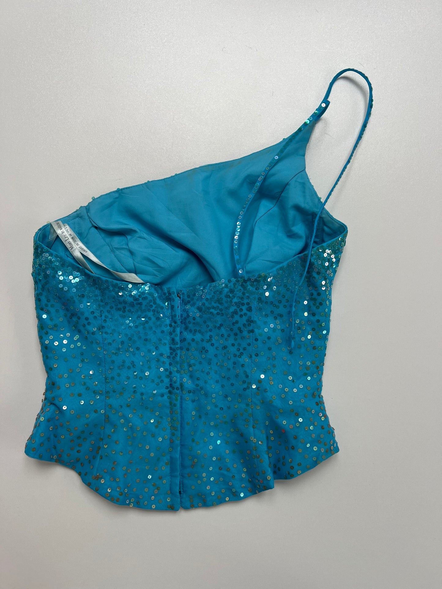 00s blue sequin corset- size XS