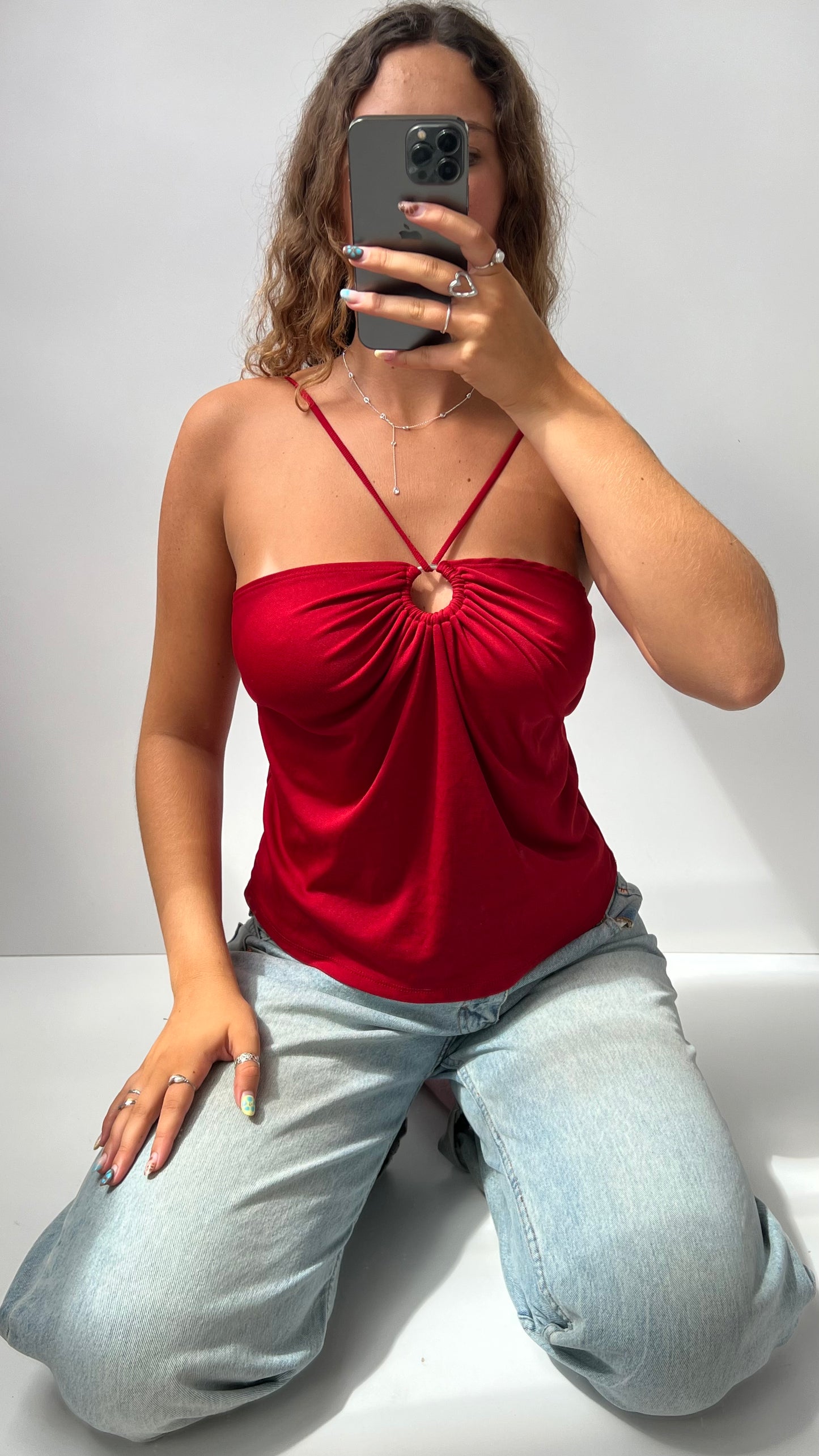 00s red o ring halter cami- size XL