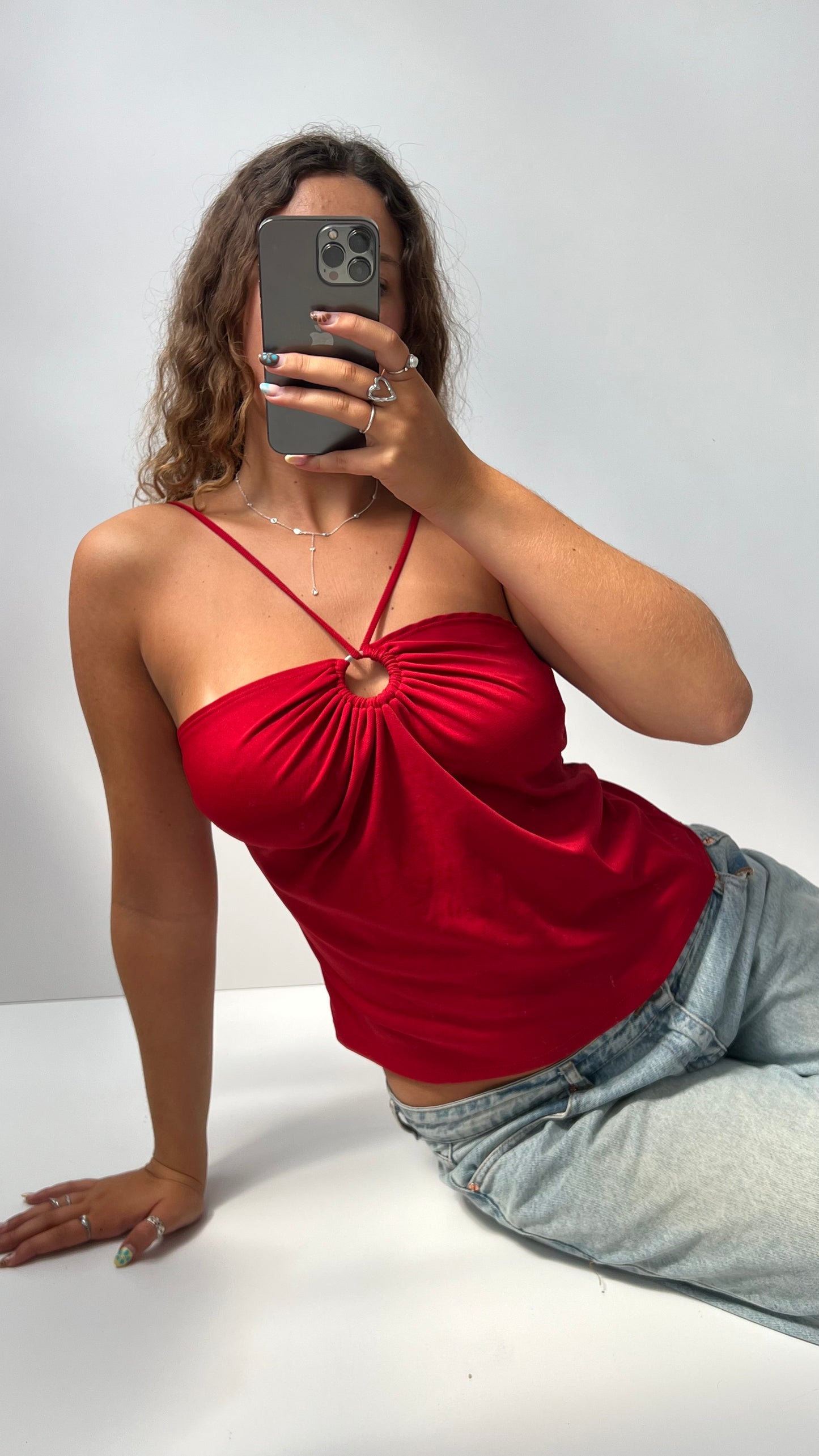 00s red o ring halter cami- size XL
