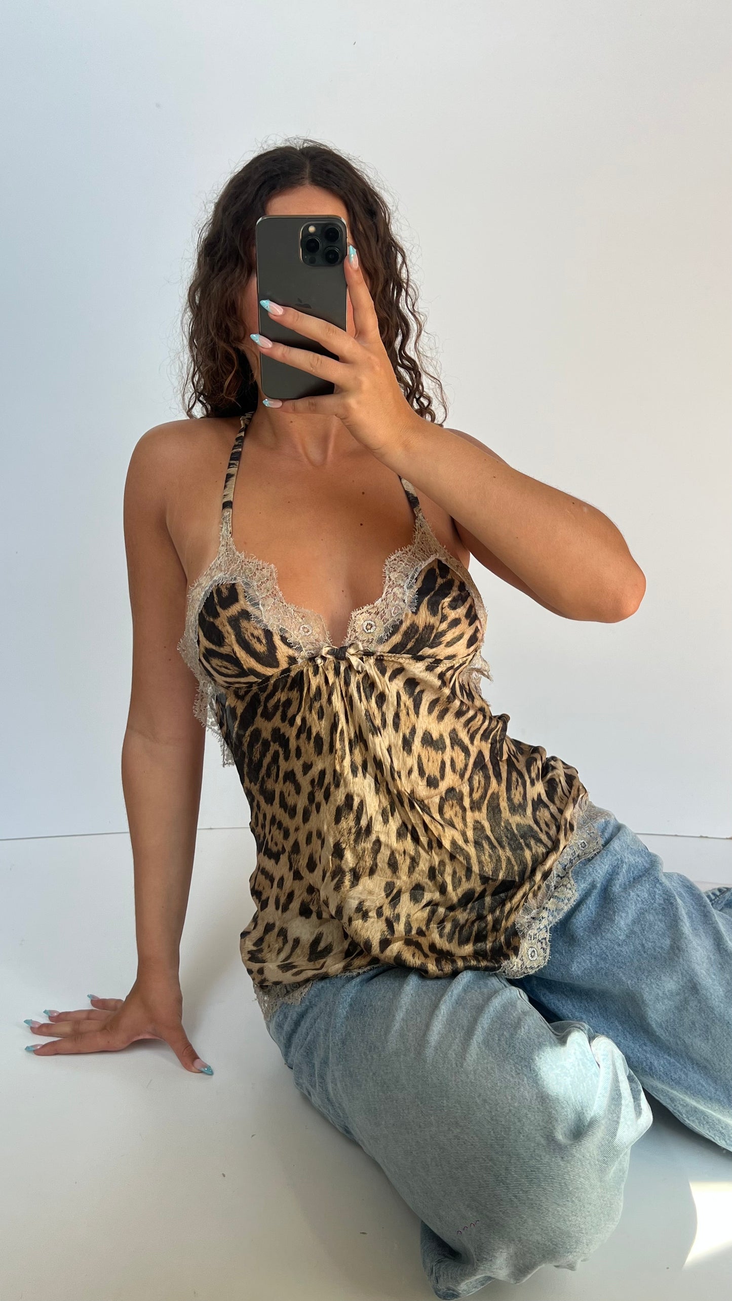 00s leopard backless cami- size M