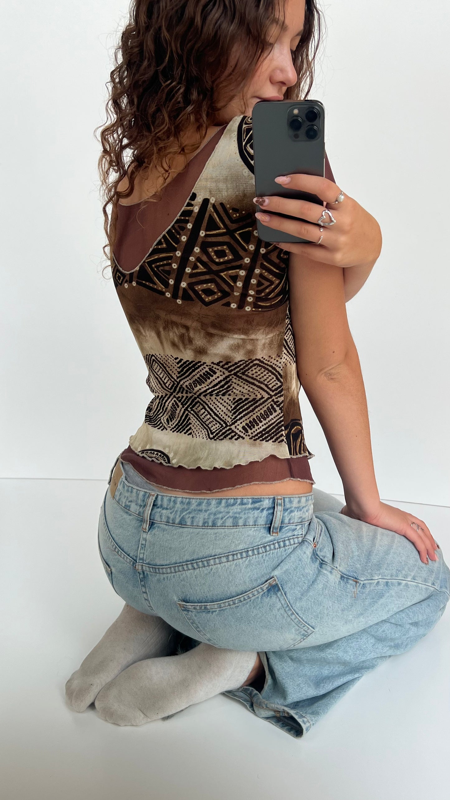 00s brown mesh top- size S/M