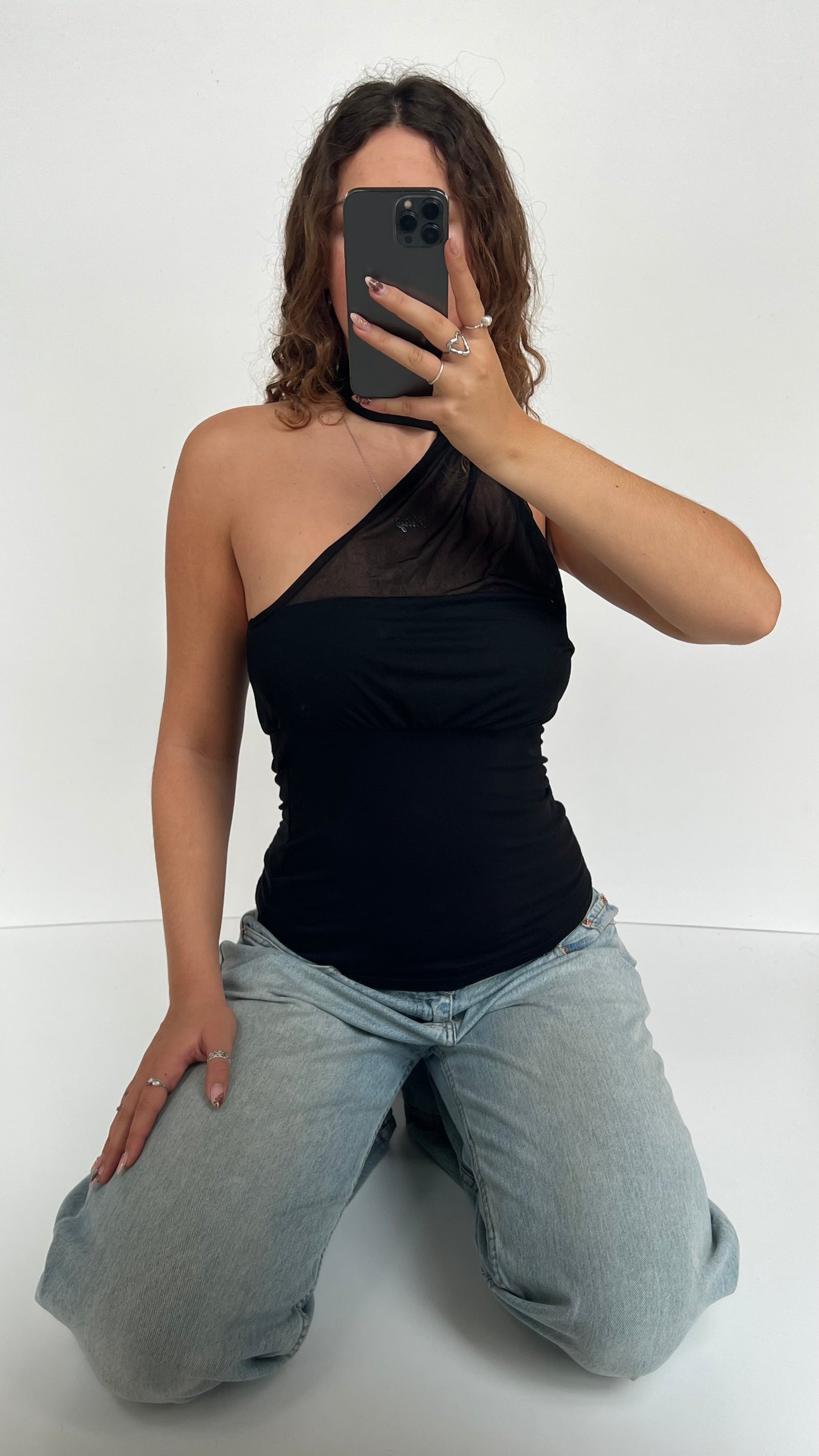 00s black scarf halter cami- size S/M
