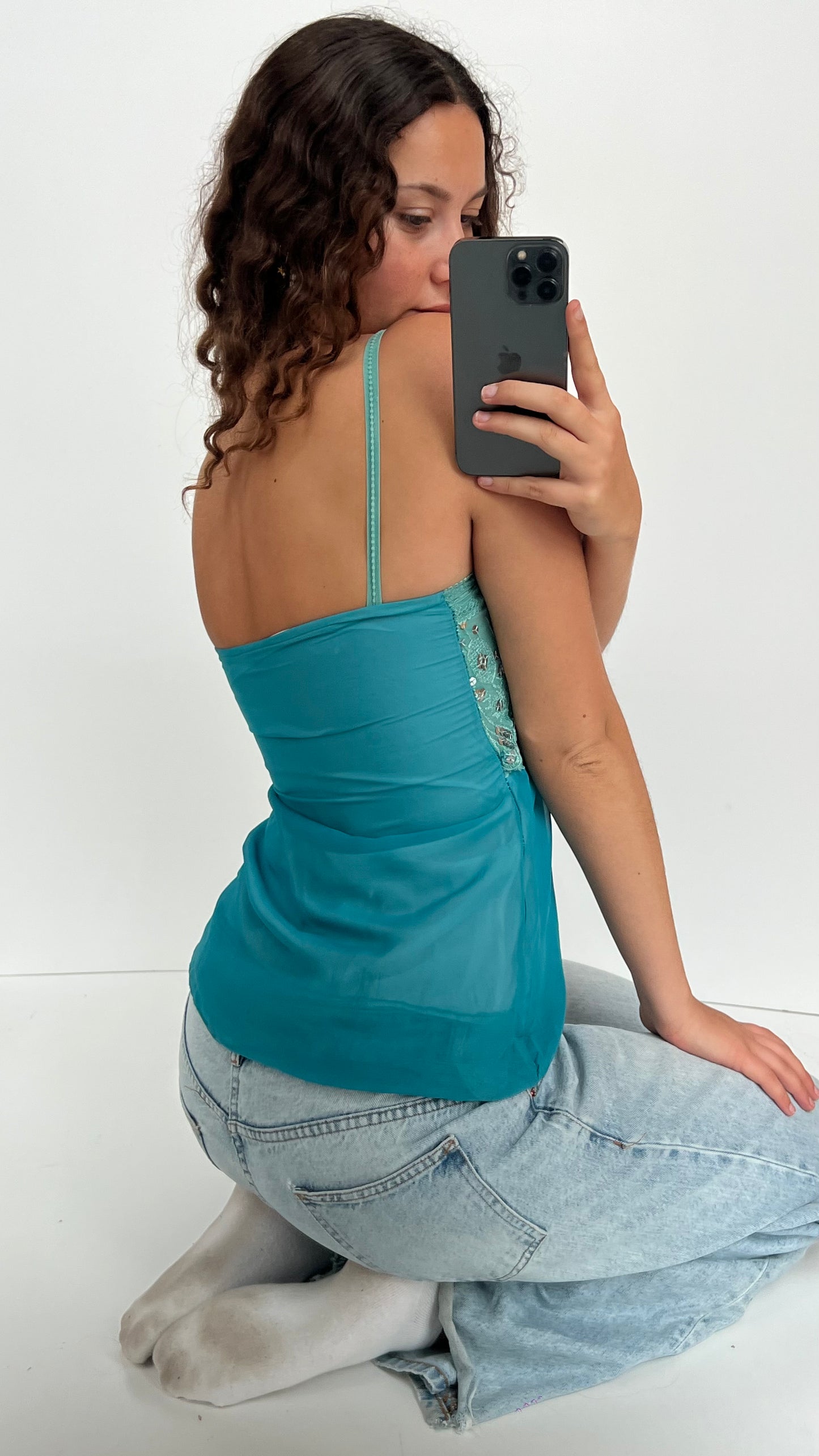 00s blue lace cami- size S