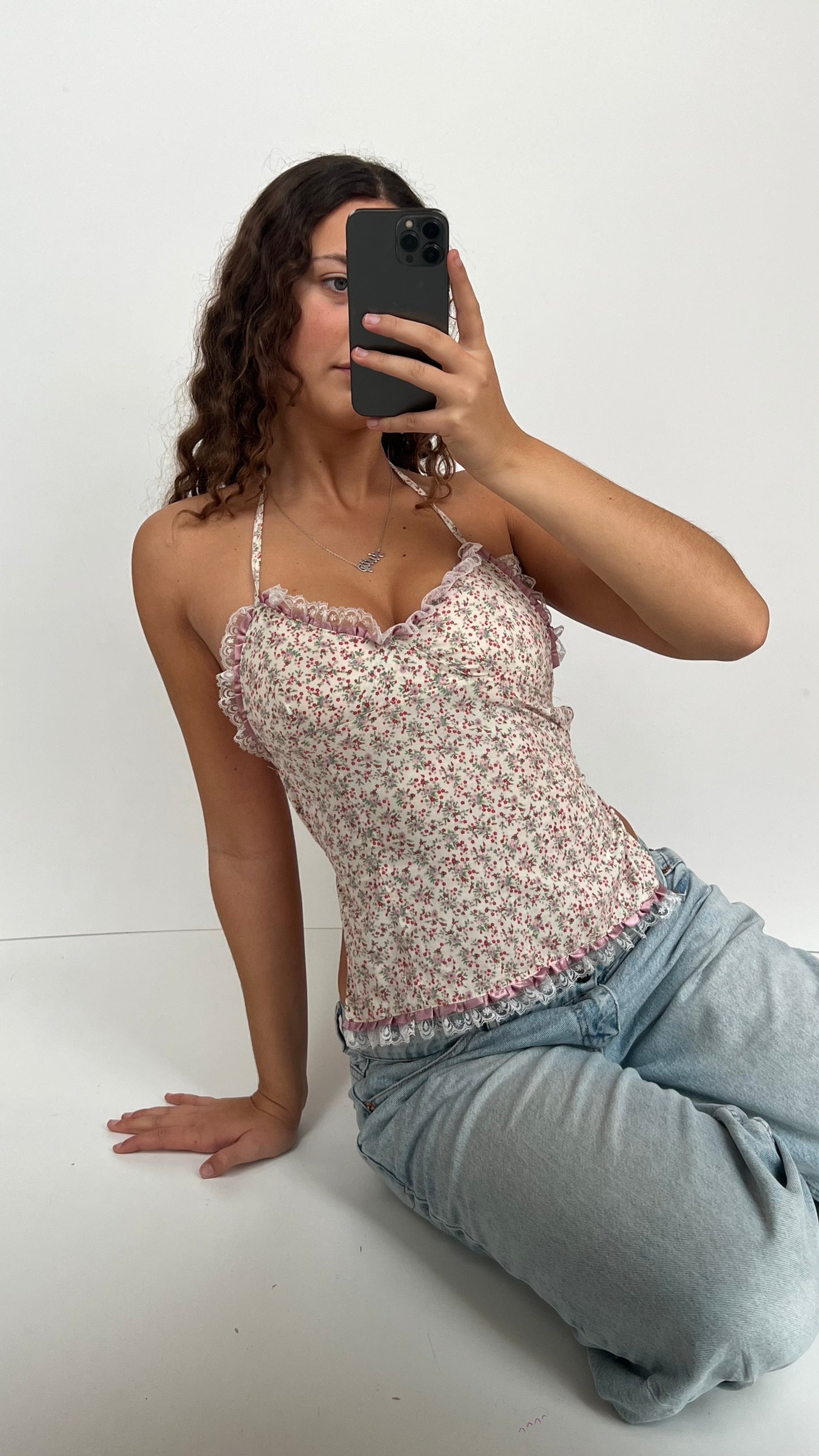 00s backless floral cami- size S