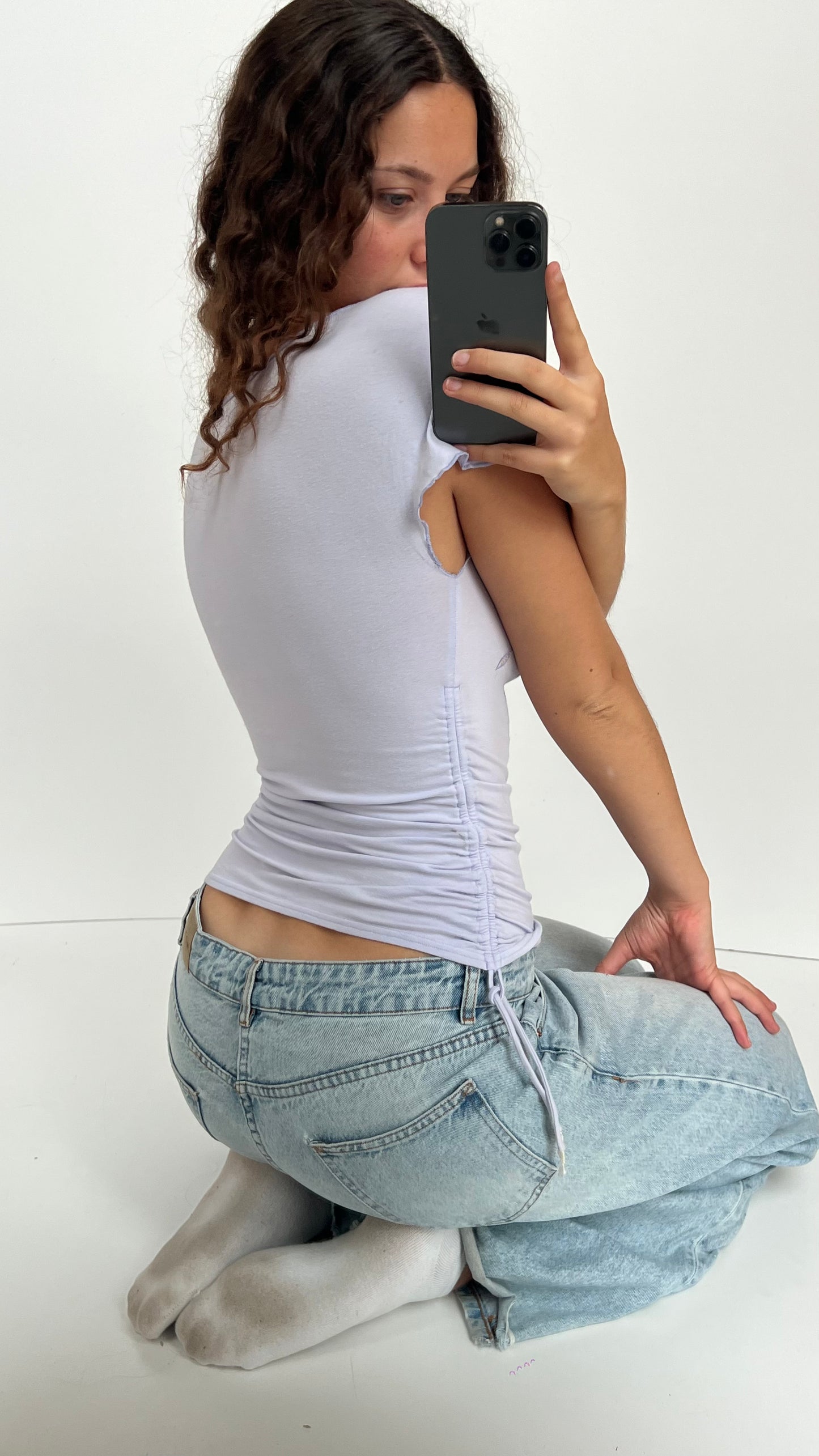 00s lilac sequin top- size S