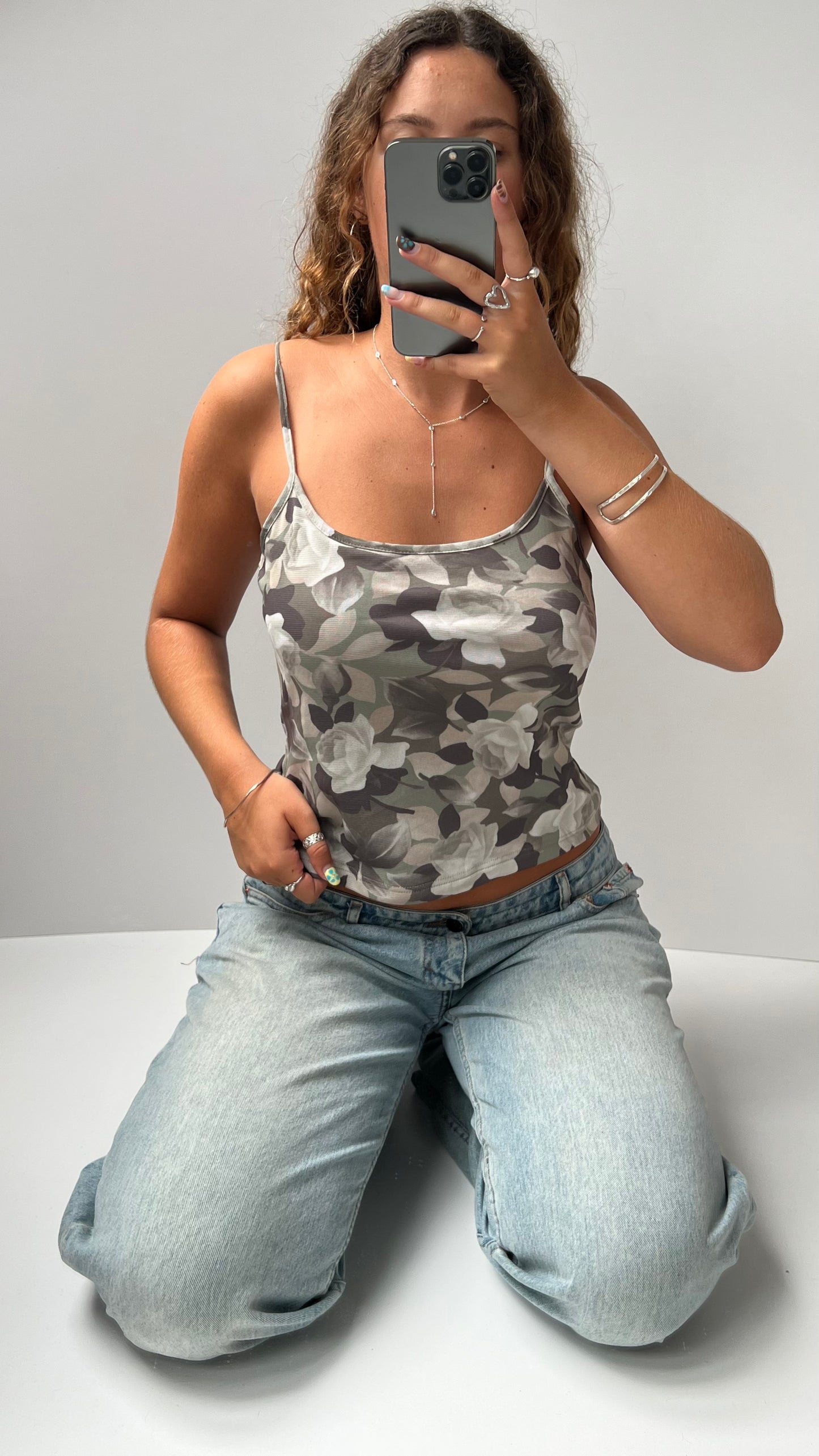 00s camo floral mesh cami- size M