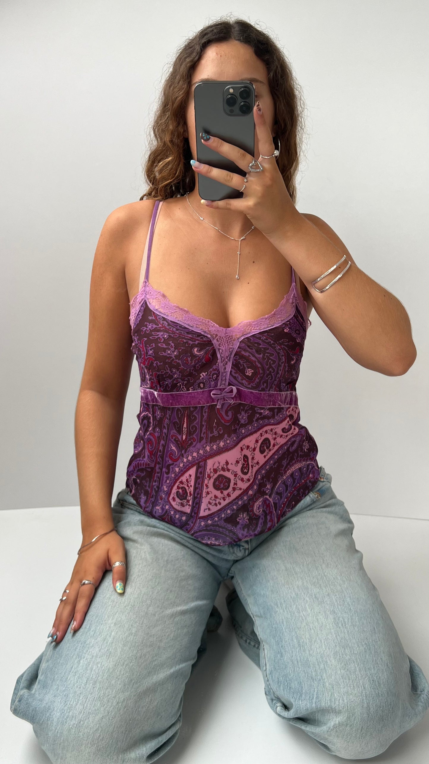 00s mesh purple cami- size S