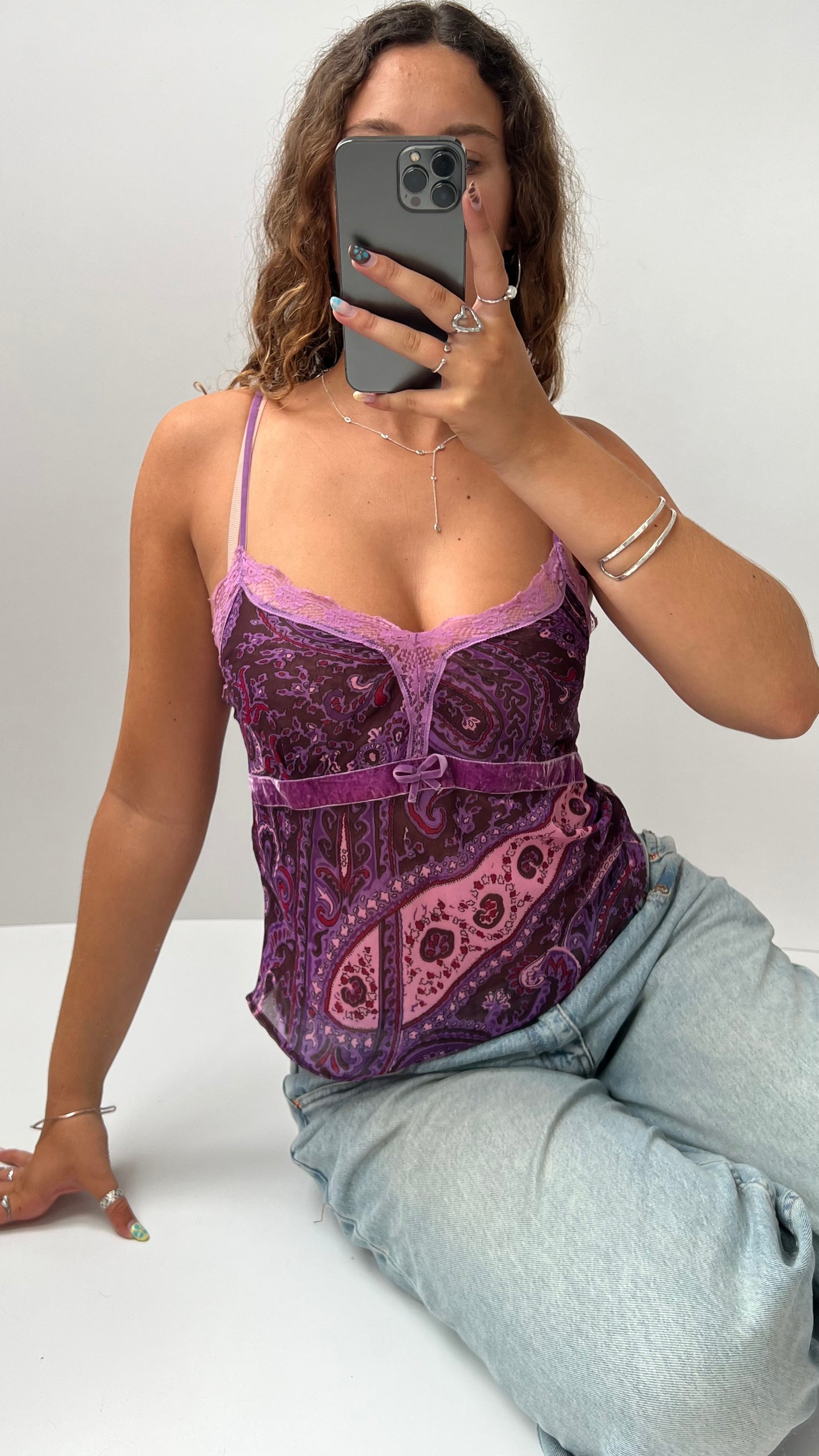 00s mesh purple cami- size S