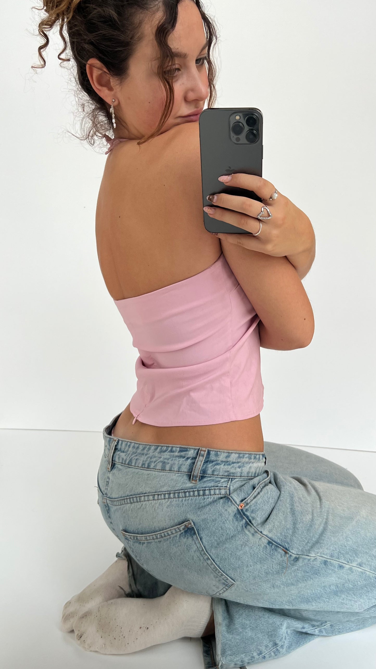 00s pink halter cami- size S
