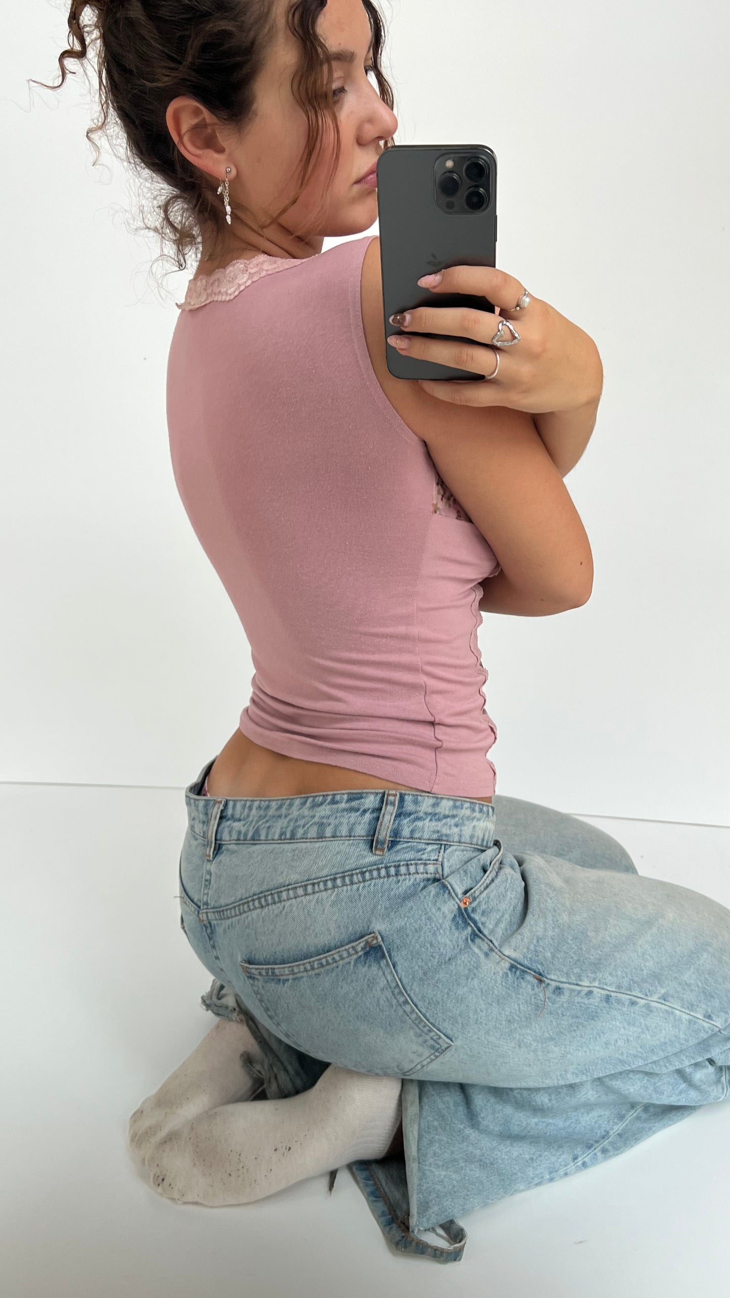 00s pink leopard print top- size M