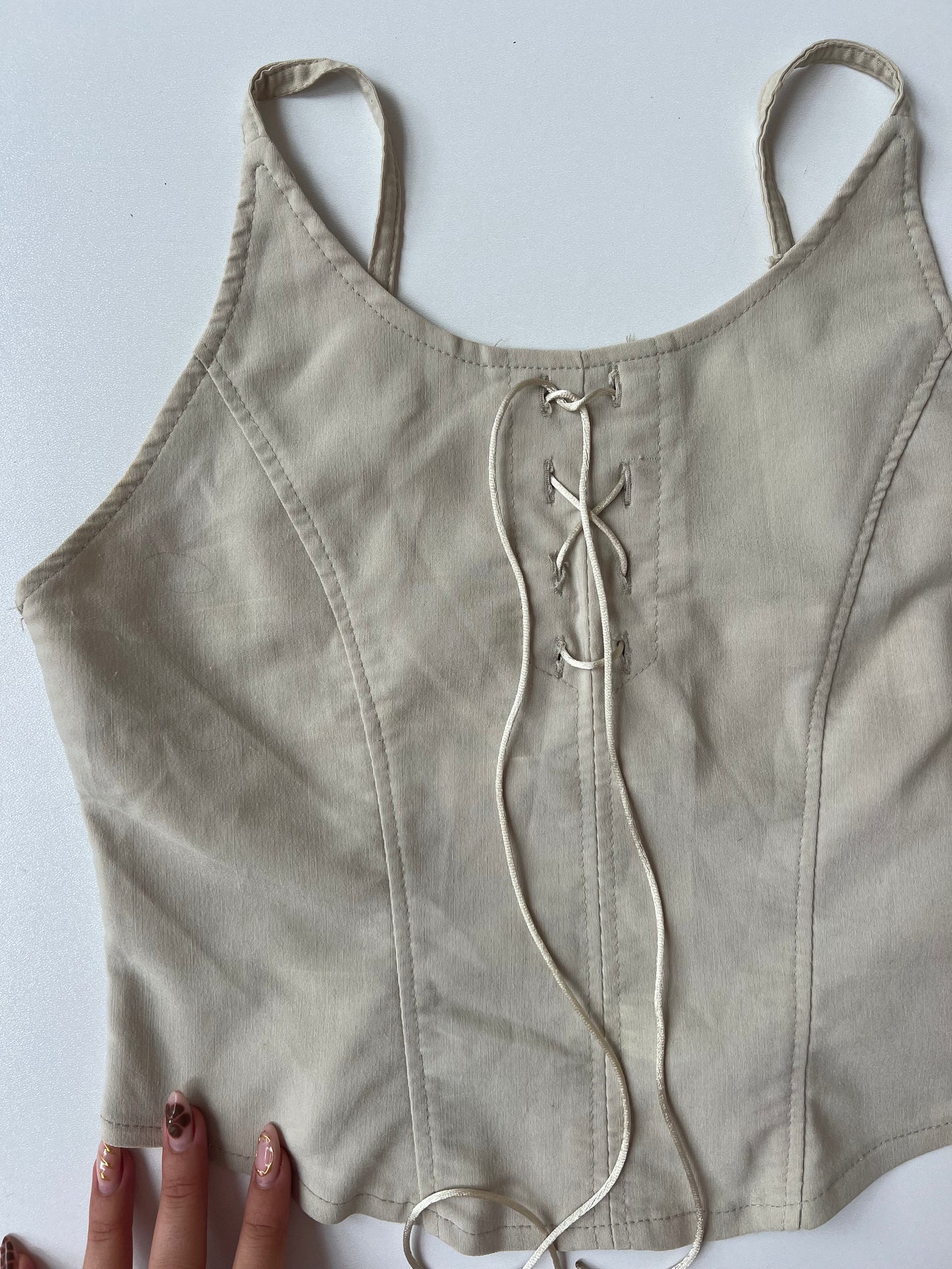 00s cream corset cami- size XS