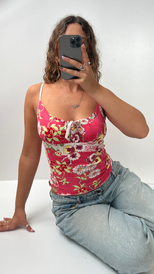 00s pink floral cami- size S
