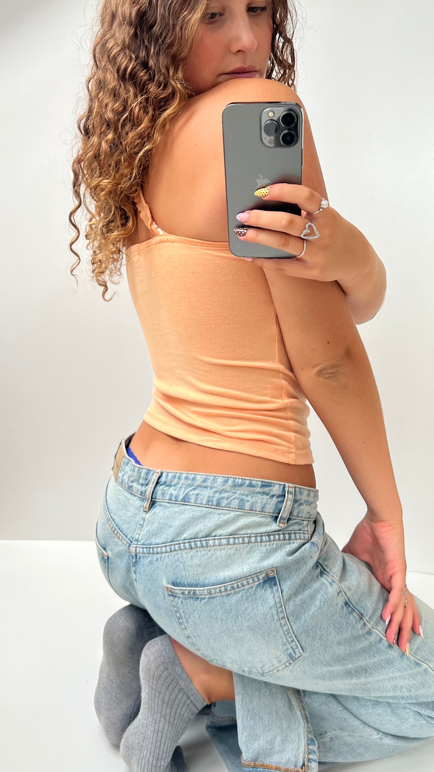 00s orange flower cami- size S