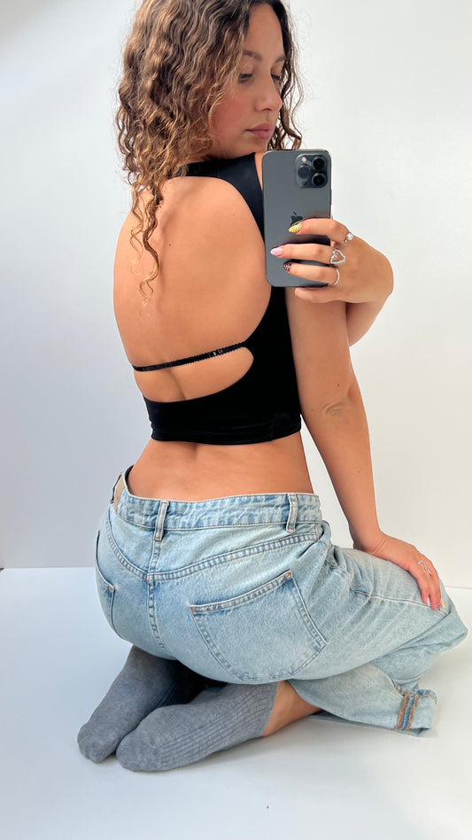00s black backless cami- size XS