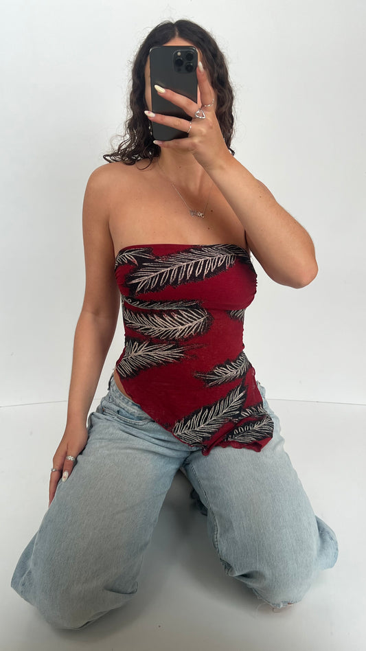 00s red strapless cami- size XS