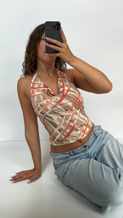 00s brown backless cami- size S