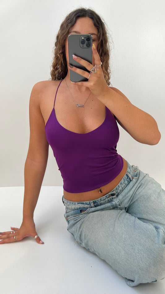 00s purple strappy cami- size S