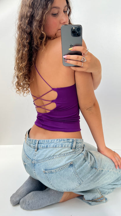 00s purple strappy cami- size S