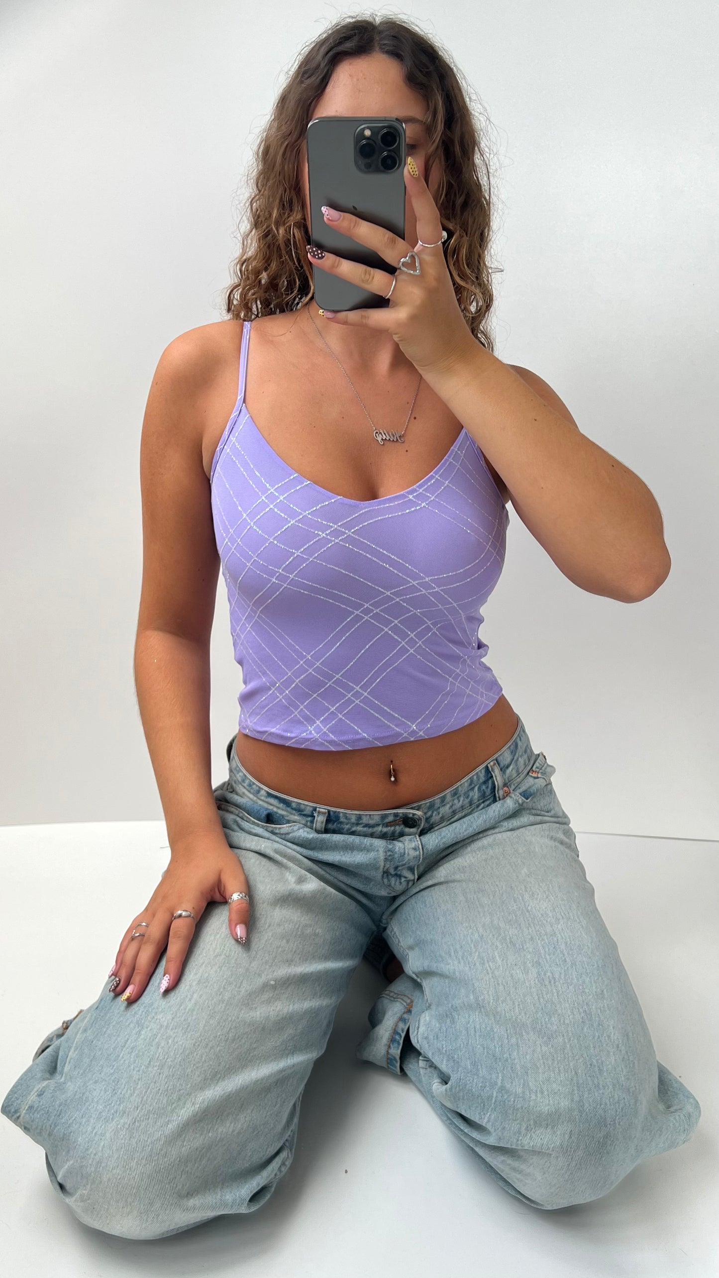 00s purple mesh cami- size S