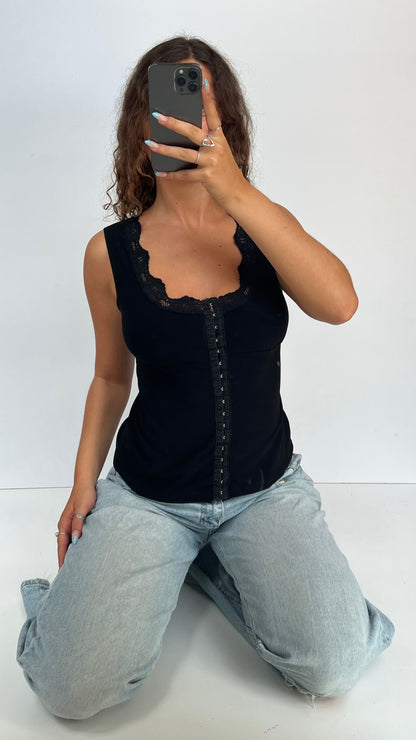 00s black corset cami- size M
