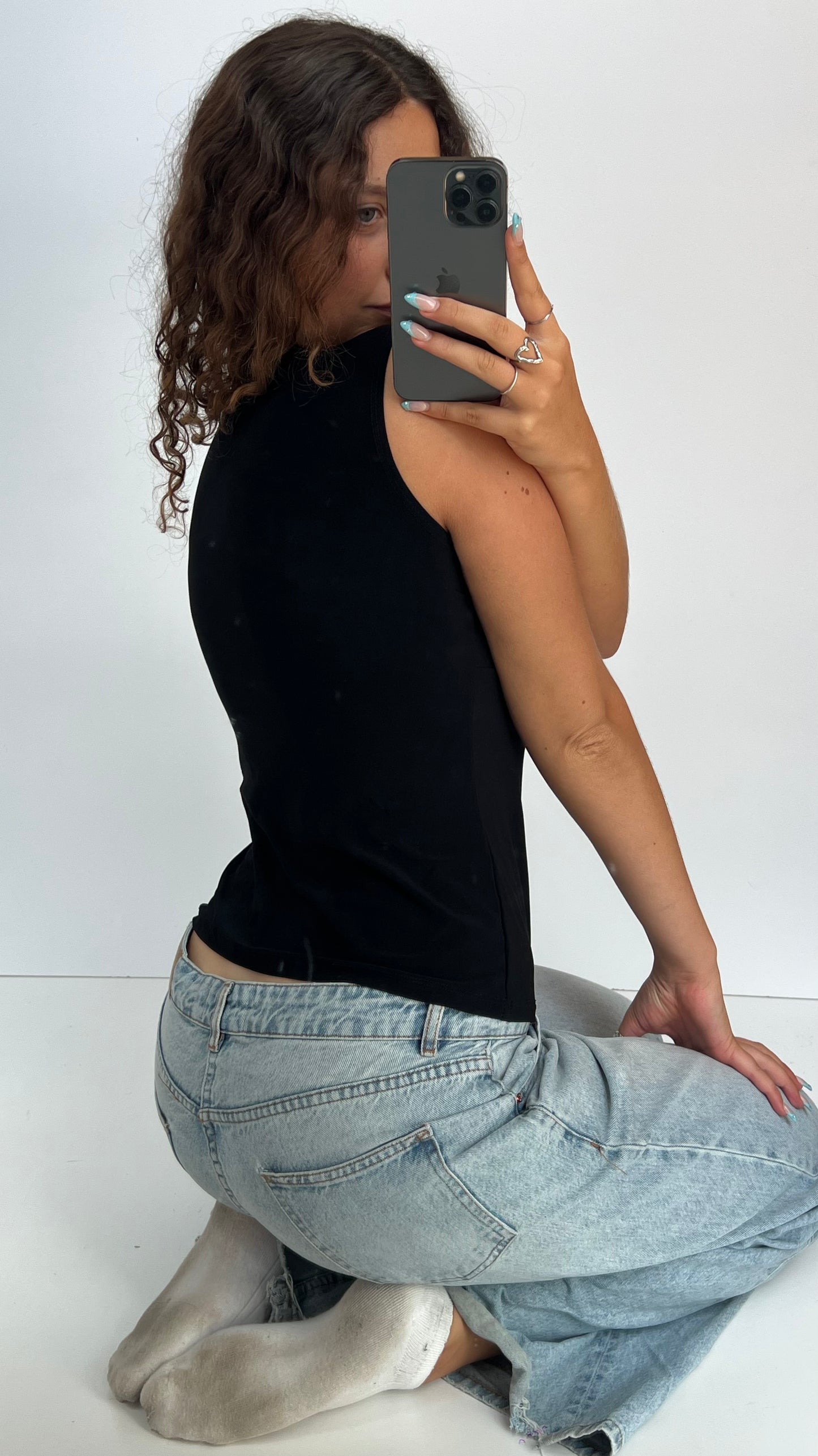 00s black corset cami- size M