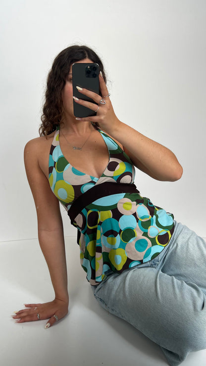 00s green patterned cami- size S