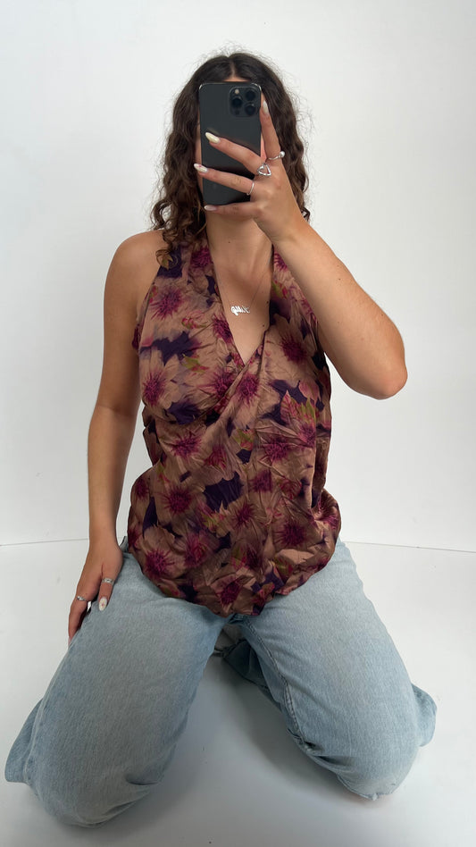 00s purple floral cami- size M