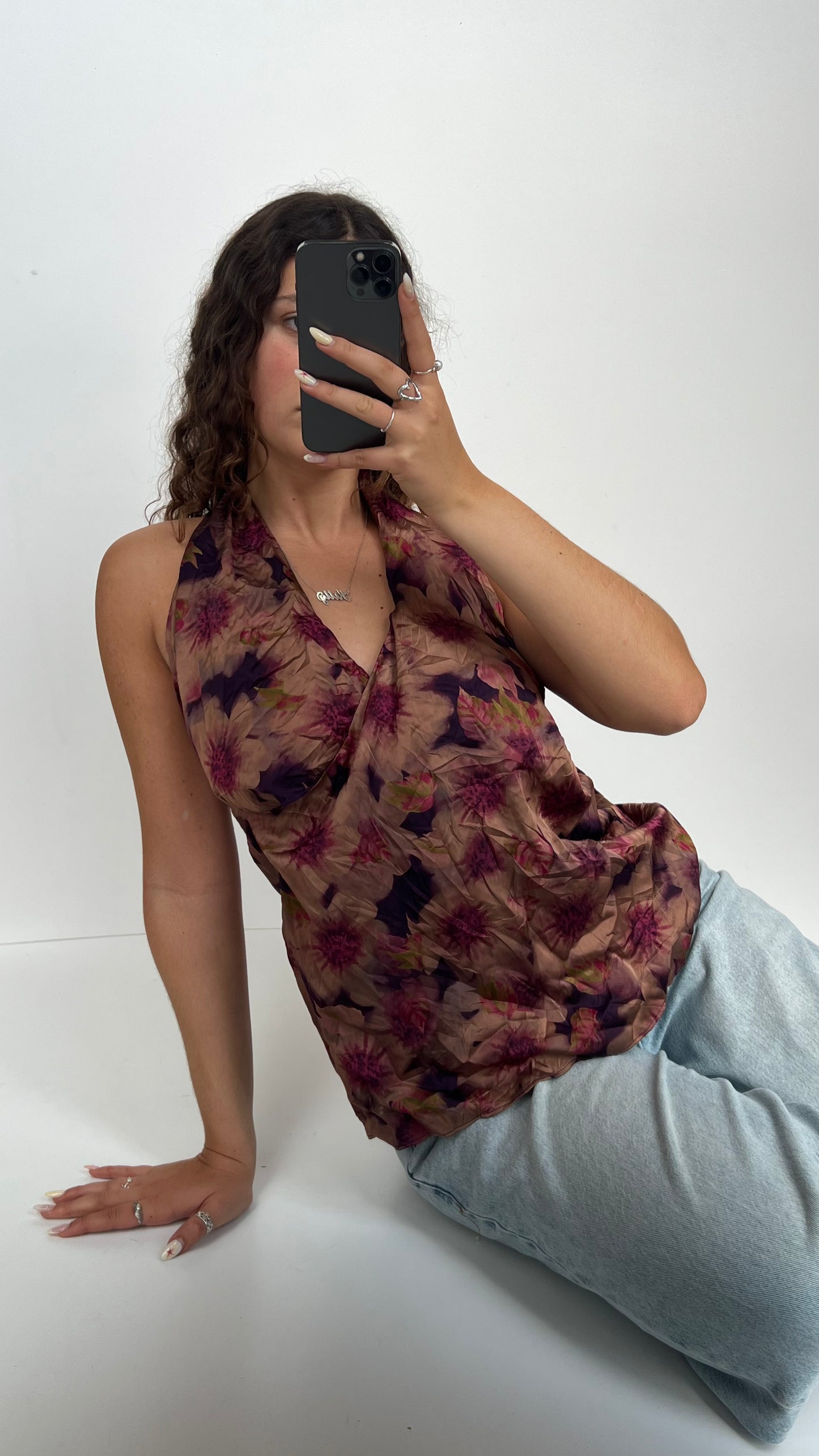 00s purple floral cami- size M