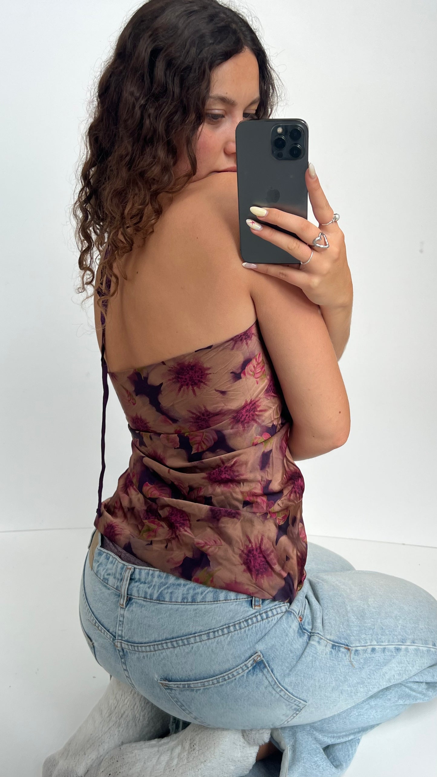 00s purple floral cami- size M