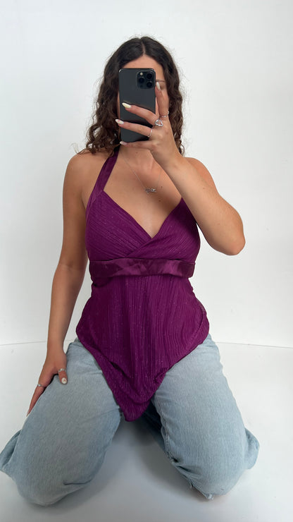 00s purple glitter cami- size L