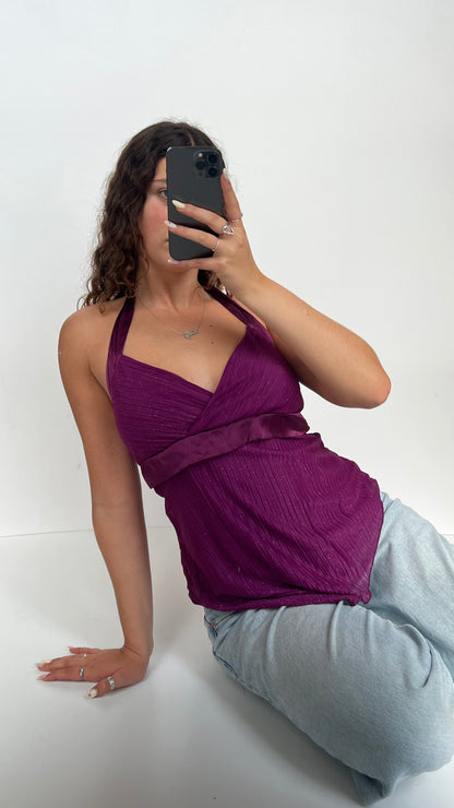 00s purple glitter cami- size L