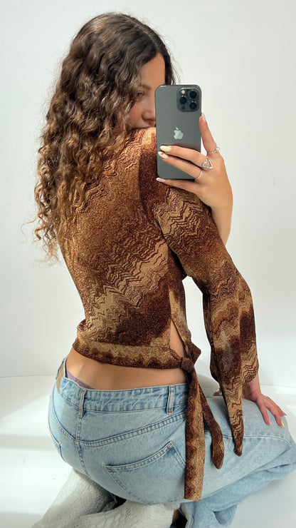 00s brown one shoulder top- size M