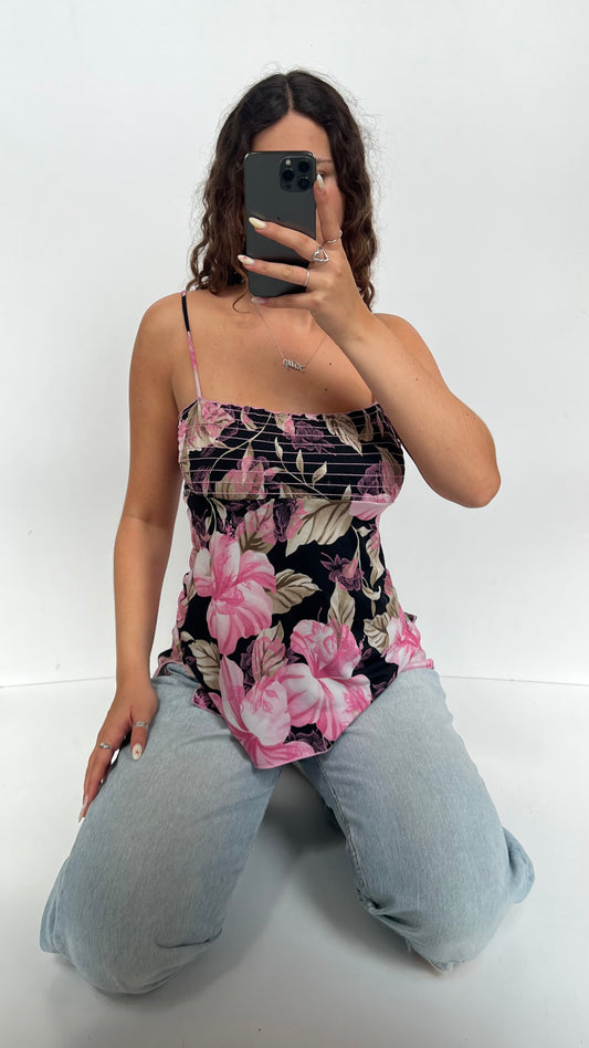 00s pink floral cami- size M