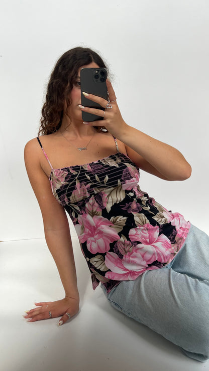00s pink floral cami- size M