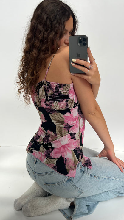 00s pink floral cami- size M