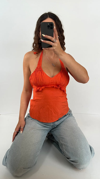 00s orange halter cami- size XS