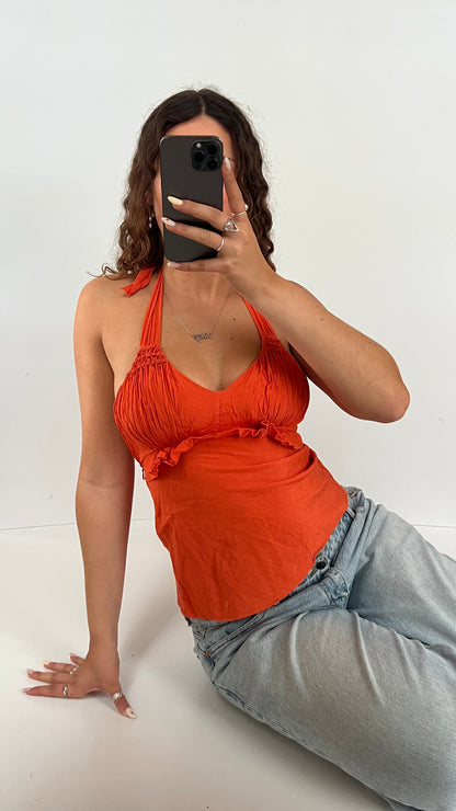00s orange halter cami- size XS