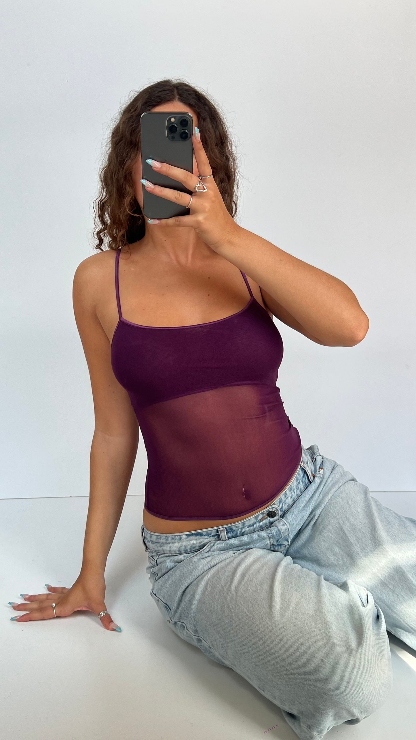 00s purple mesh cami- size M