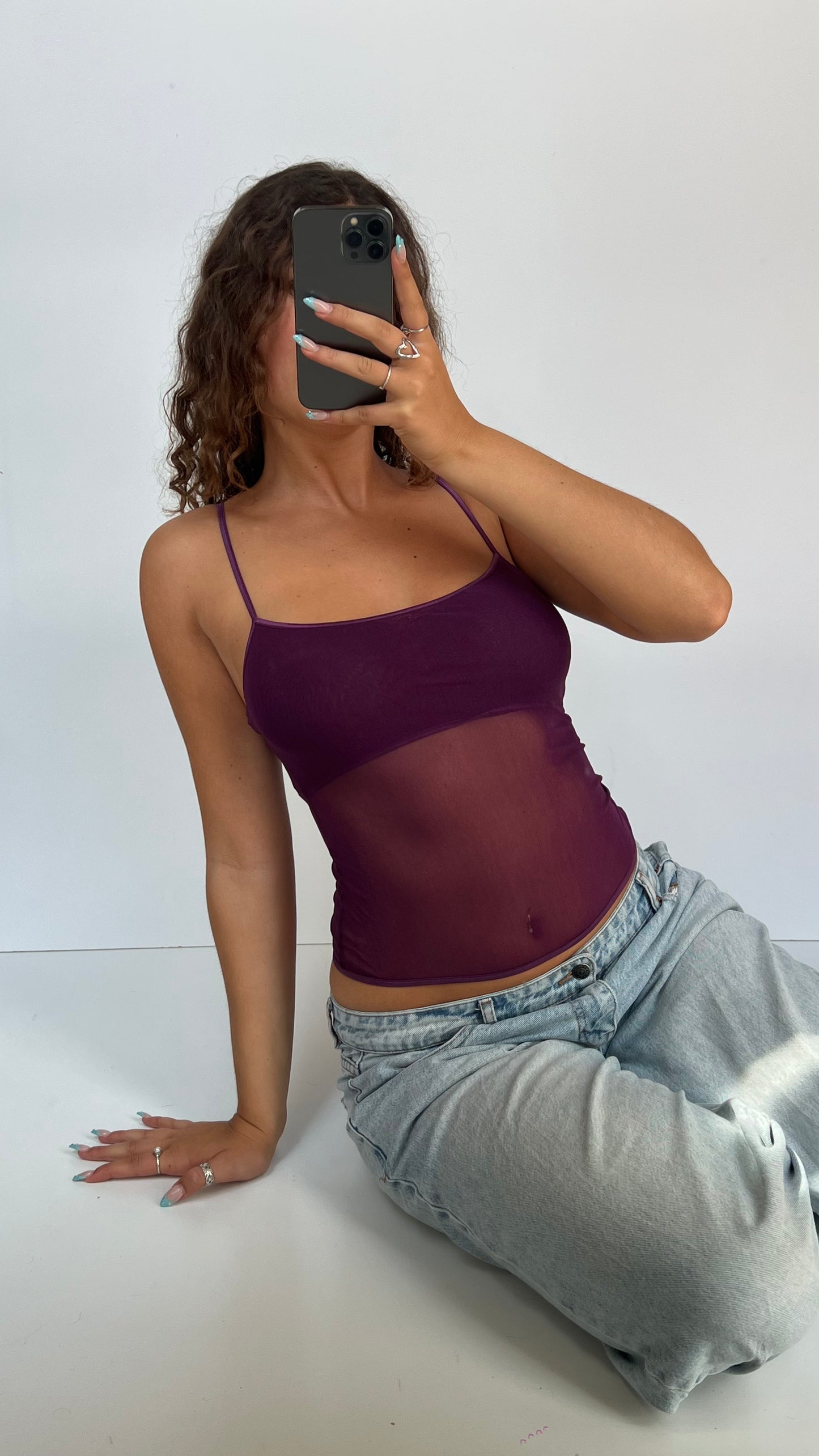 00s purple mesh cami- size M