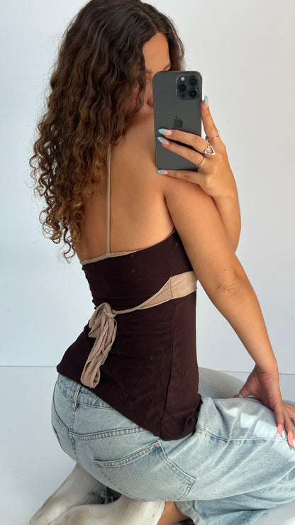 00s brown babydoll cami- size XS