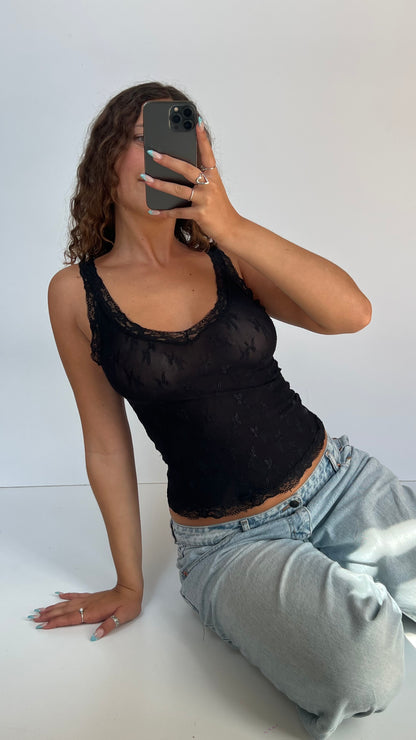 00s black mesh cami- size M