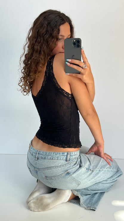 00s black mesh cami- size M
