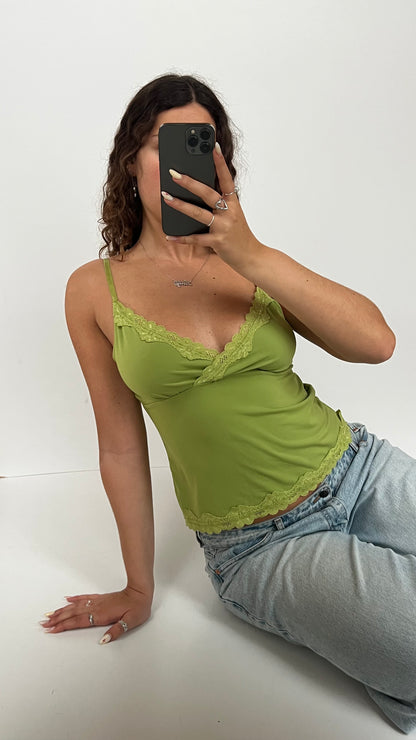 00s green lace cami- size M