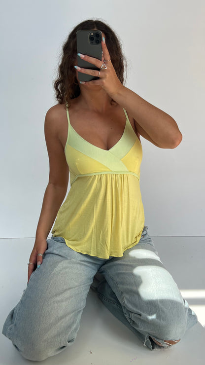 00s yellow babydoll cami- size S