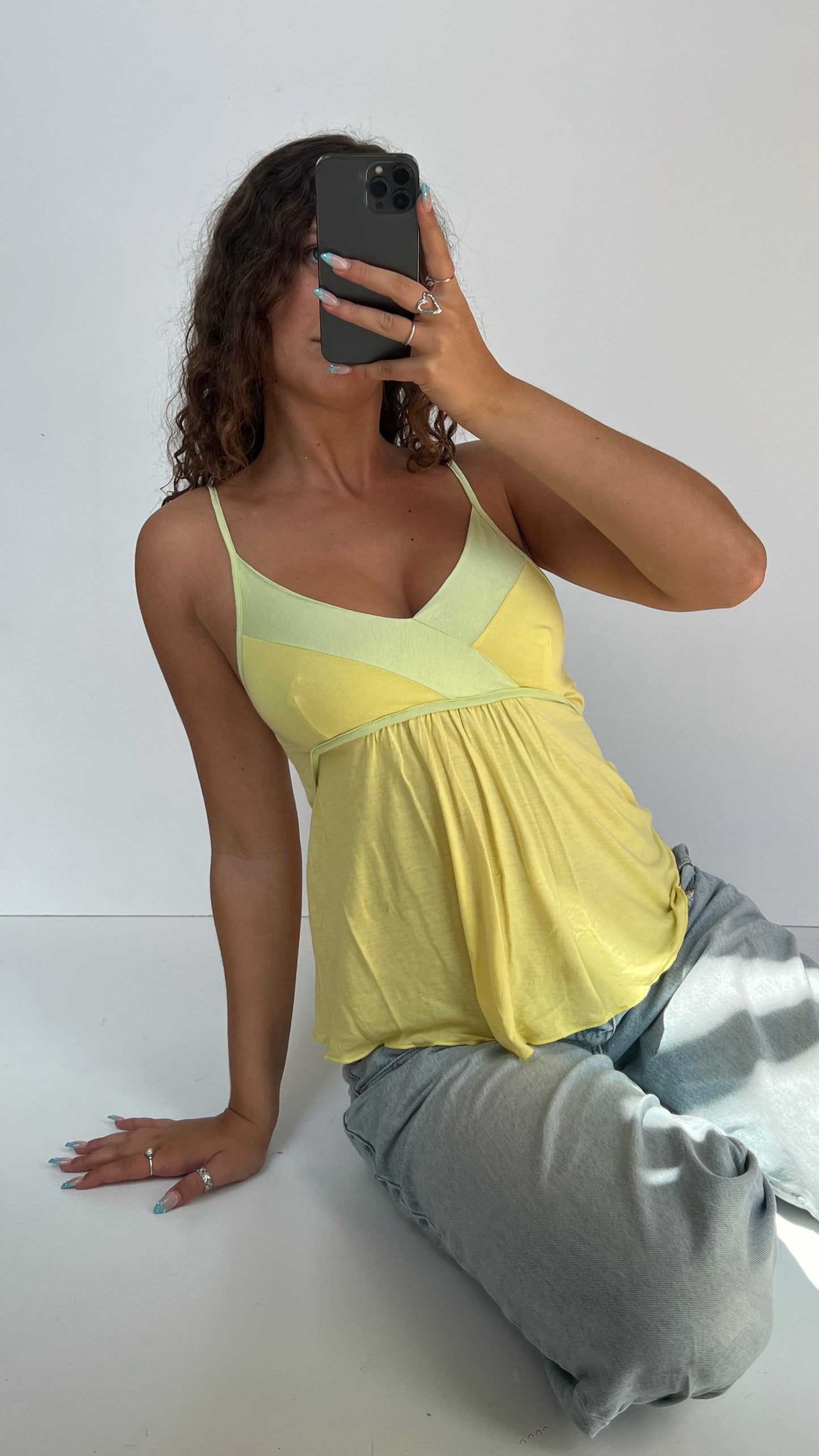 00s yellow babydoll cami- size S